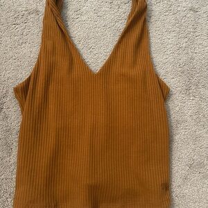 Miss Me Ribbed Brown Tank
